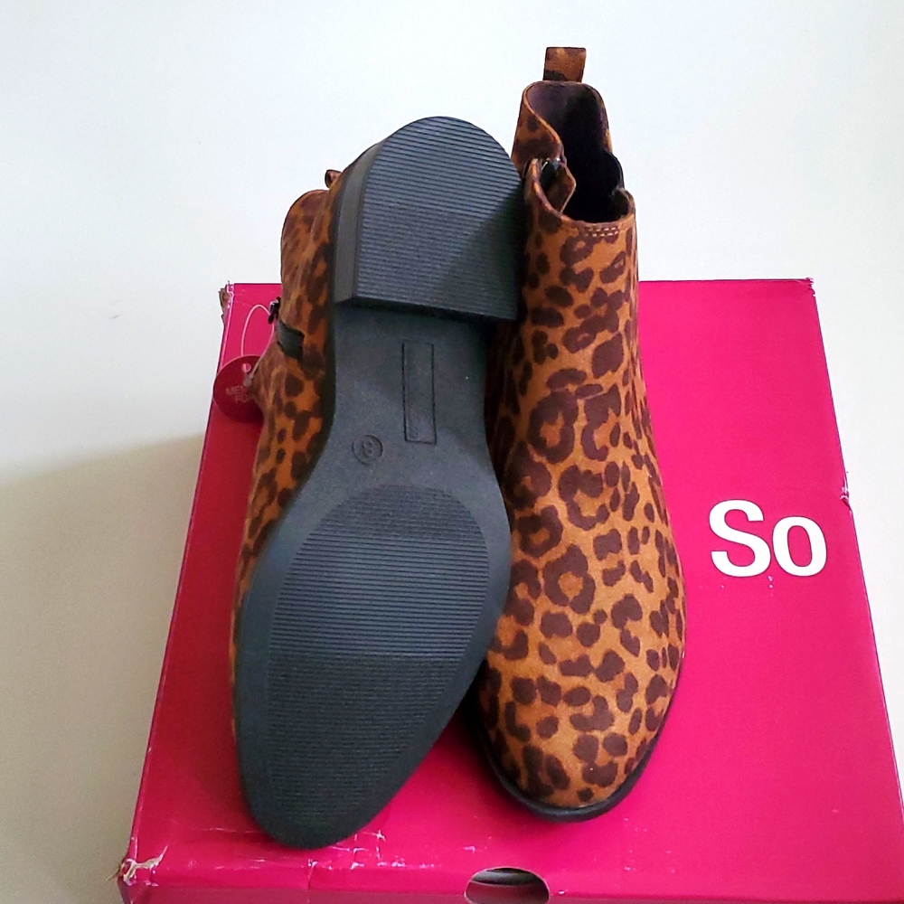 SO Averyy Women's Ankle Boots Leopard - Picture 3 of 4